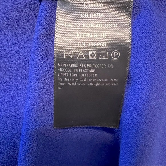 LK BENNETT Cyra Keyhole Front Dress in Klein Royal Blue, Size 8 - Picture 7 of 7